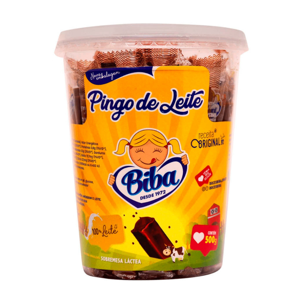 Doce Pingo De Leite C/50 Unidades 500g Biba em Oferta na Shopee