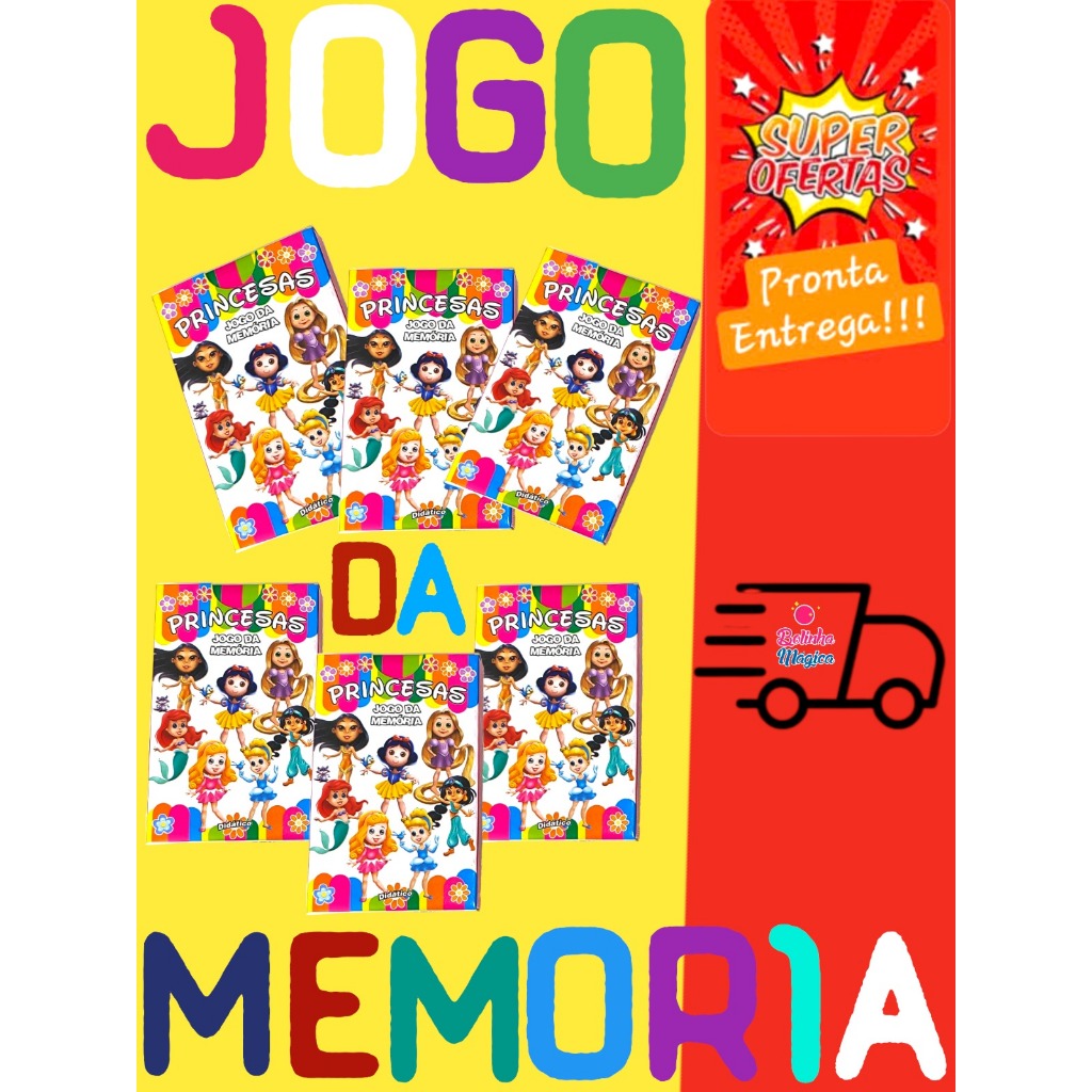 Kit 20 Jogo Da Memoria Princesas Infantil P/ Kit Festa Lembrancinha Aniversario Prenda Quermesse em Oferta na Shopee