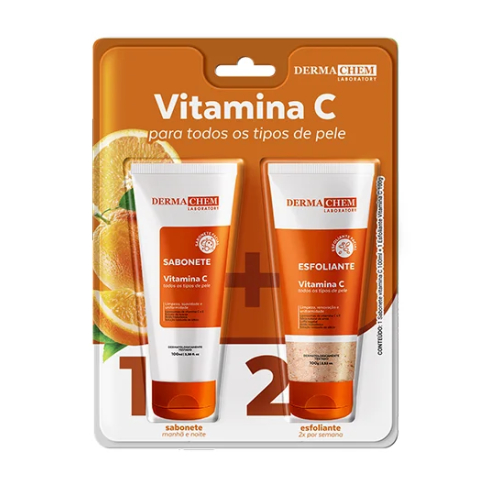 Kit Sabonete e Esfoliante Vitamina C Anti-Idade Dermachem