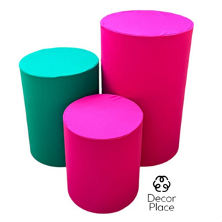 Kit Capa Trio de Cilindro  Decoração Festa - 2 PINK / 1 FOLHA em Oferta na Shopee