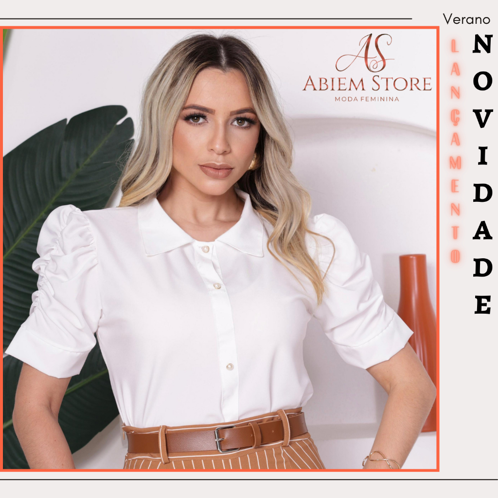 Blusa Camisa Manga Curta Estilo Elegante Social Moda Evangélica Feminina na Moda em Oferta na Shopee