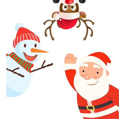 Adesivo De Porta Vitrine Parede Decoração Natal Papai Noel, Rena