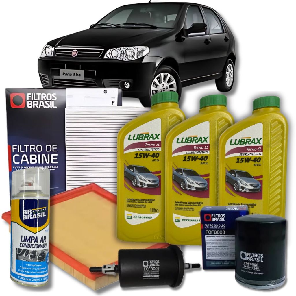 Kit Revisão Óleo Filtros Higienizador Fiat Palio Siena Strada Fire Lubrax 15w40 em Oferta na Shopee