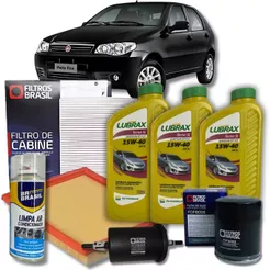 Kit Revisão Óleo Filtros Higienizador Fiat Palio Siena Strada Fire Lubrax 15w40