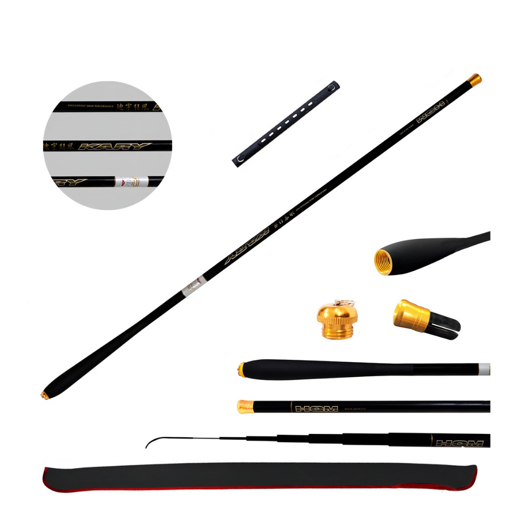 Vara Pesca Telescópica 3,60M Mão Fly Fishing 100% Fibra Carbono 8Lbs Ligth Kary Enrolador Capa