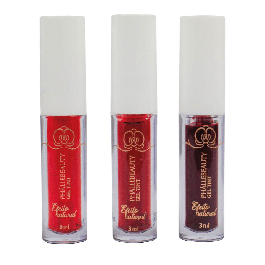 kit com 3 Gel Tint Phállebeauty