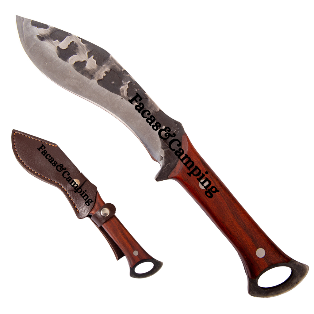 Faca Kukri Campeira Country 29cm Caça Pesca Churrasco Luxo Fulltang Com Bainha