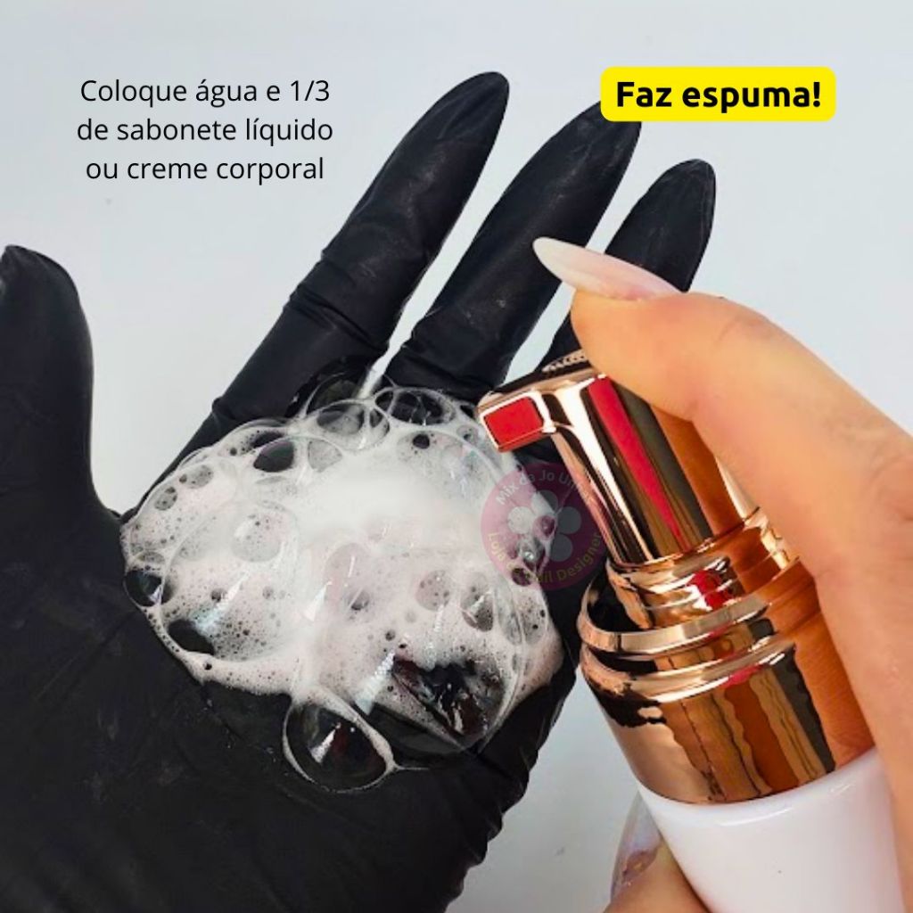 Pump espumador para sabonete, creme, cilios, creme corporal 200ml Branco e Rose