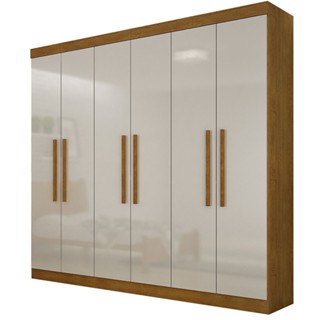 Guarda Roupa Casal Hera 6 Portas MDF Rufato em Oferta na Shopee