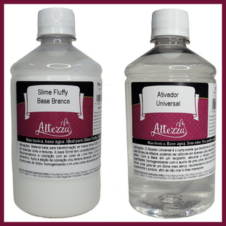 Kit Premium Cola Fluffy 500g + Ativador Universal 500ml Altezza - Kit Slime Atividade Sensorial