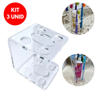 Suporte Para Escova E Pasta De Dentes De Acrílico Cristal em Oferta na Shopee