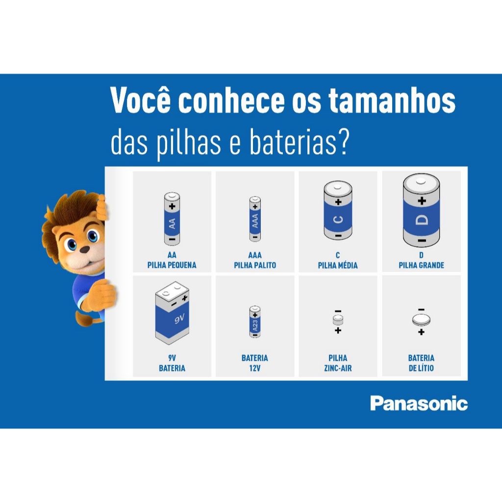 12 Pilhas Alcalinas Panasonic Premium AA - detalhe