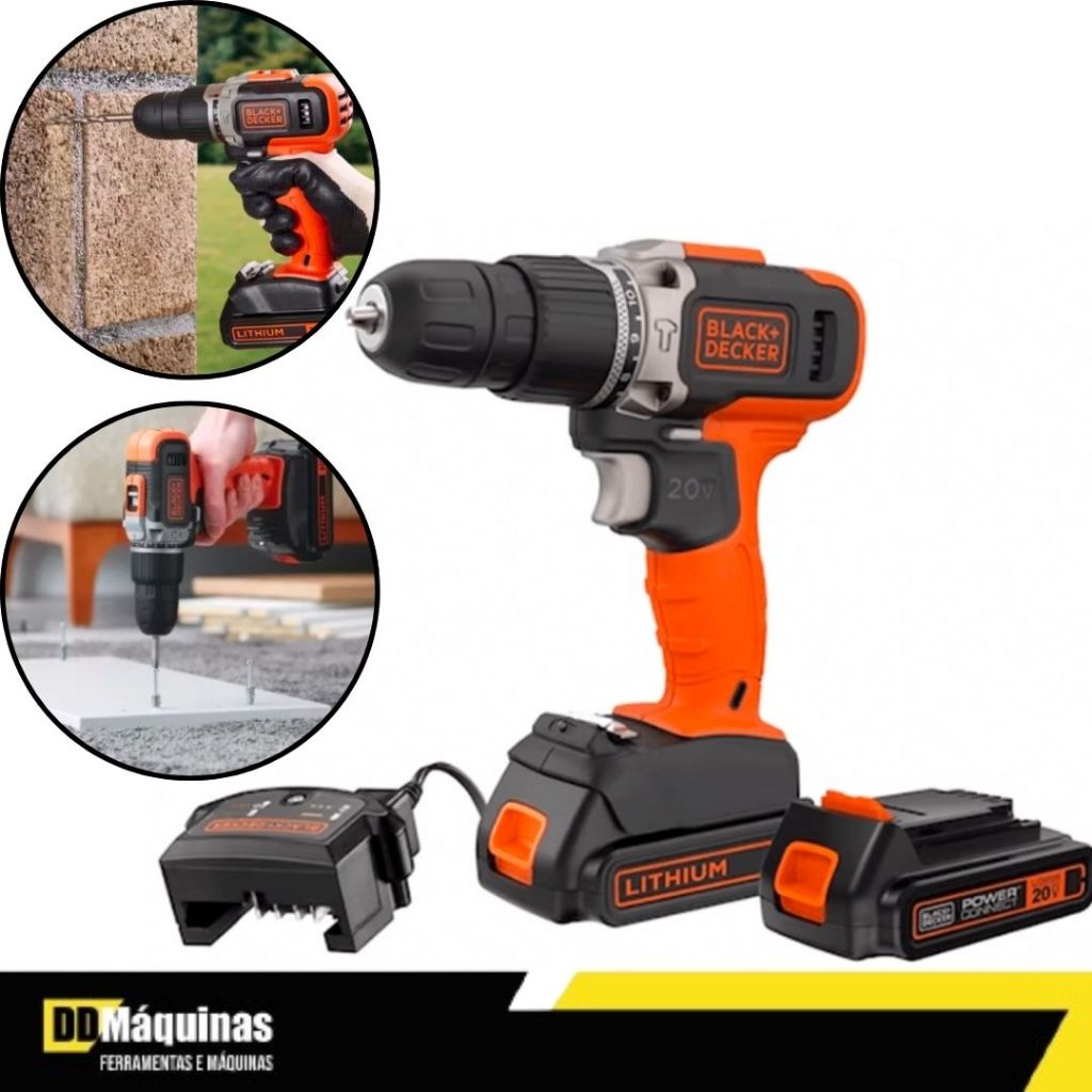 Parafusadeira Furadeira Impacto 3/8" 2 Velocidades Bivolt - Black&Decker