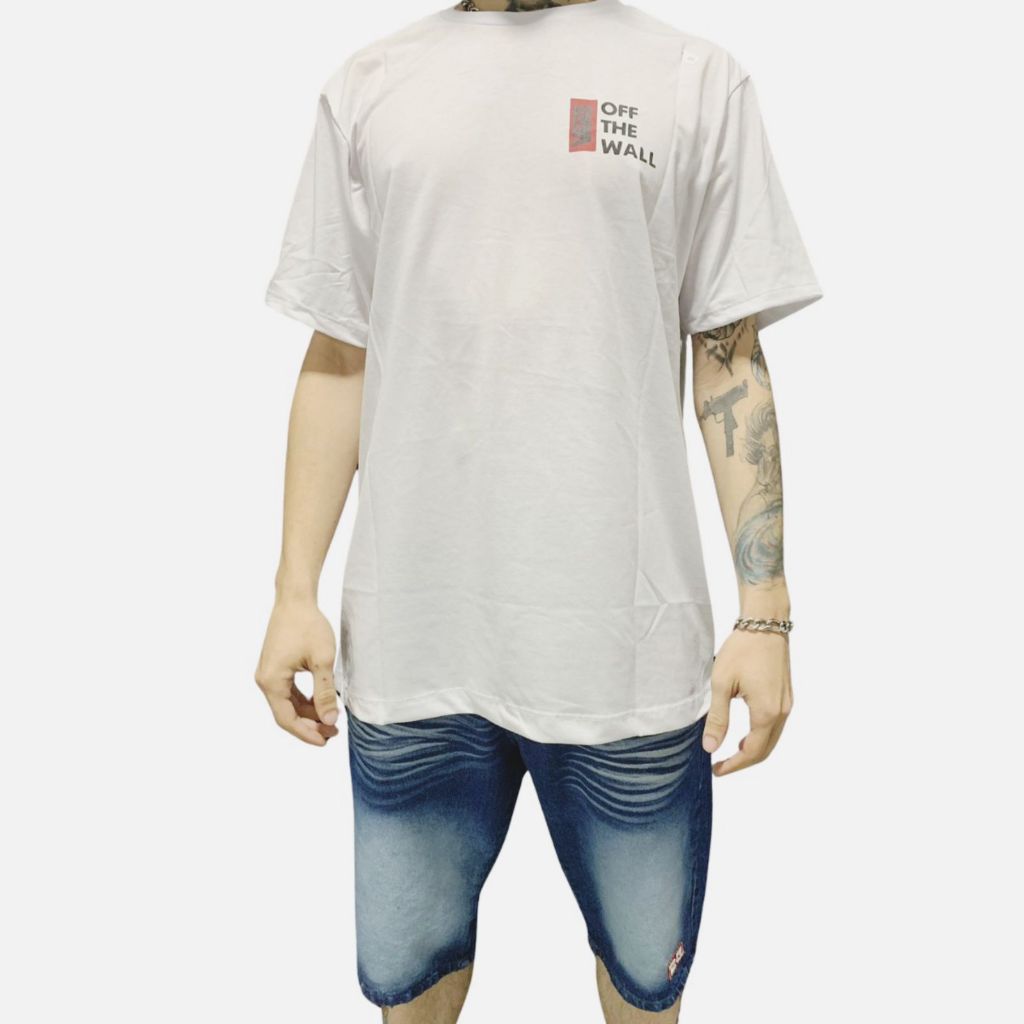 Conjunto Bermuda Cyclone Jeans e Camiseta Branca Vns