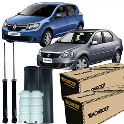 Kit Amortecedor Coifa Batente Traseiro Sandero 2007 Á 2014