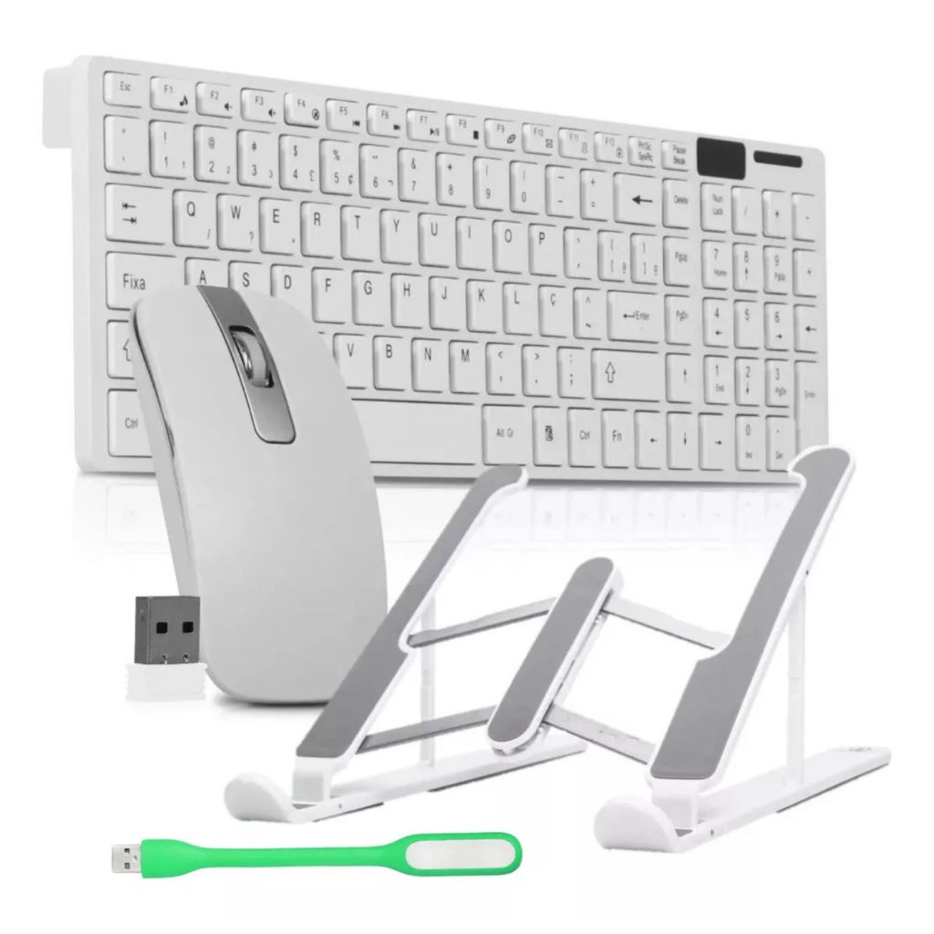 Kit Teclado E Mouse Sem Fio usb Wireless 2.4ghz  Óptico MingStore E  Suporte de mesa para notebook+ pilha