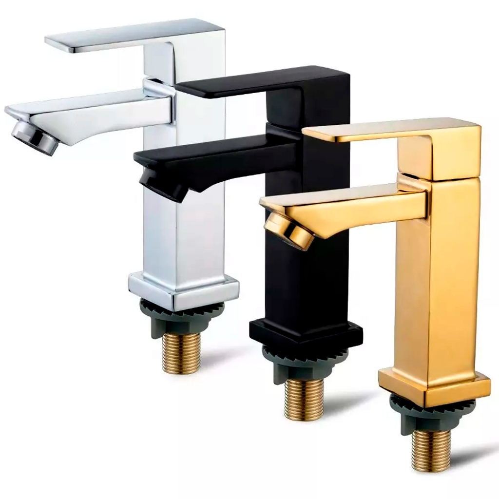 Torneira de Lavabo / Banheiro Black Preta Prata Dourado Luxo Metal Moderna 1/2 Cuba Fosco ...