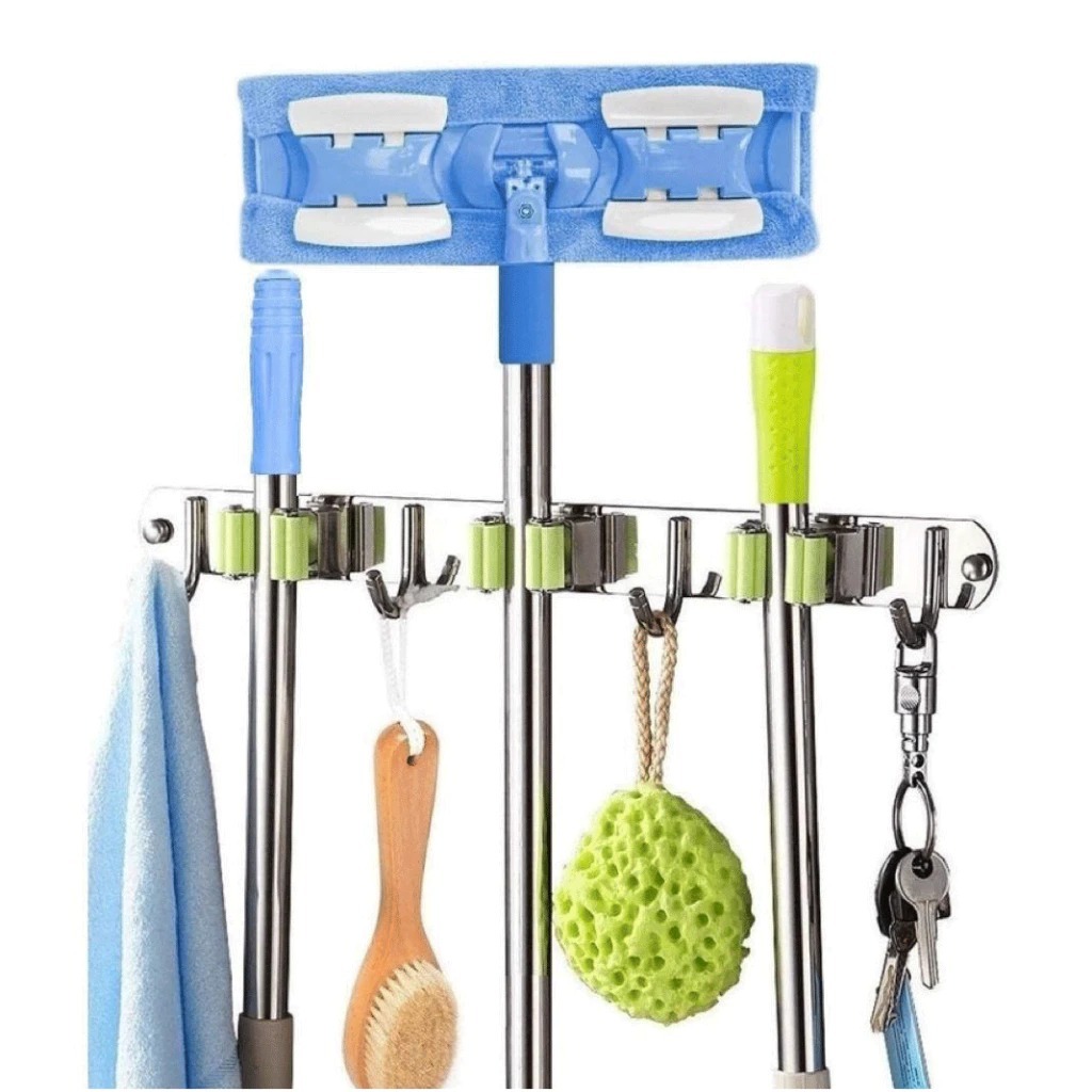 Suporte Organizador Gancho Inox de Parede Multiuso 38cm