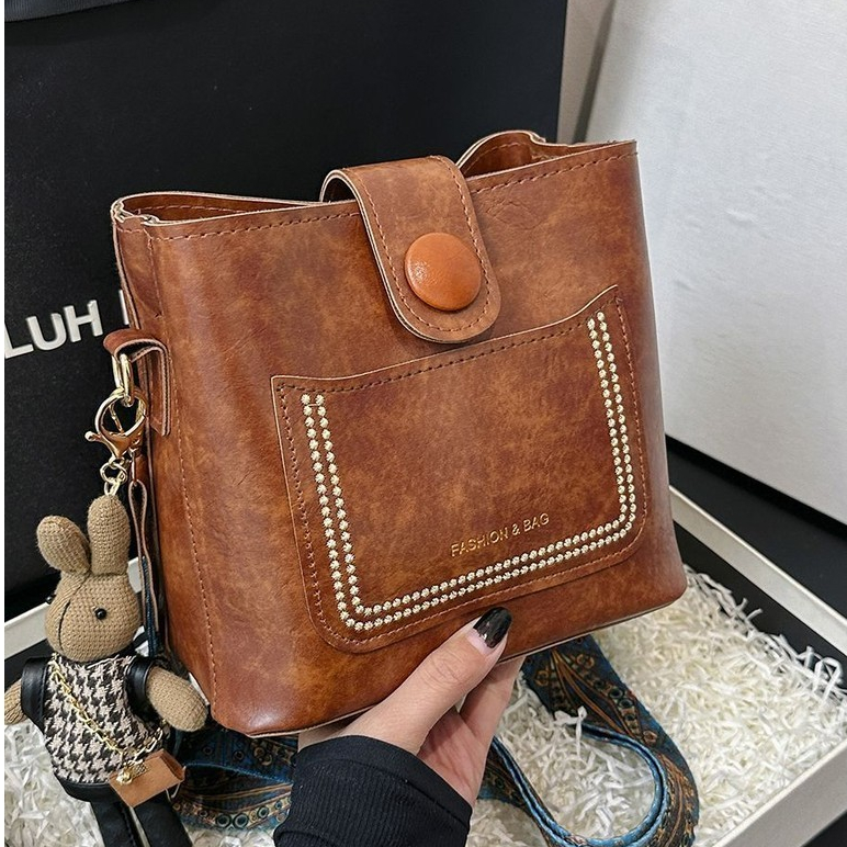 Nova Bolsa Ladies Bucket de Ombro de Grande Capacidade em Oferta na Shopee