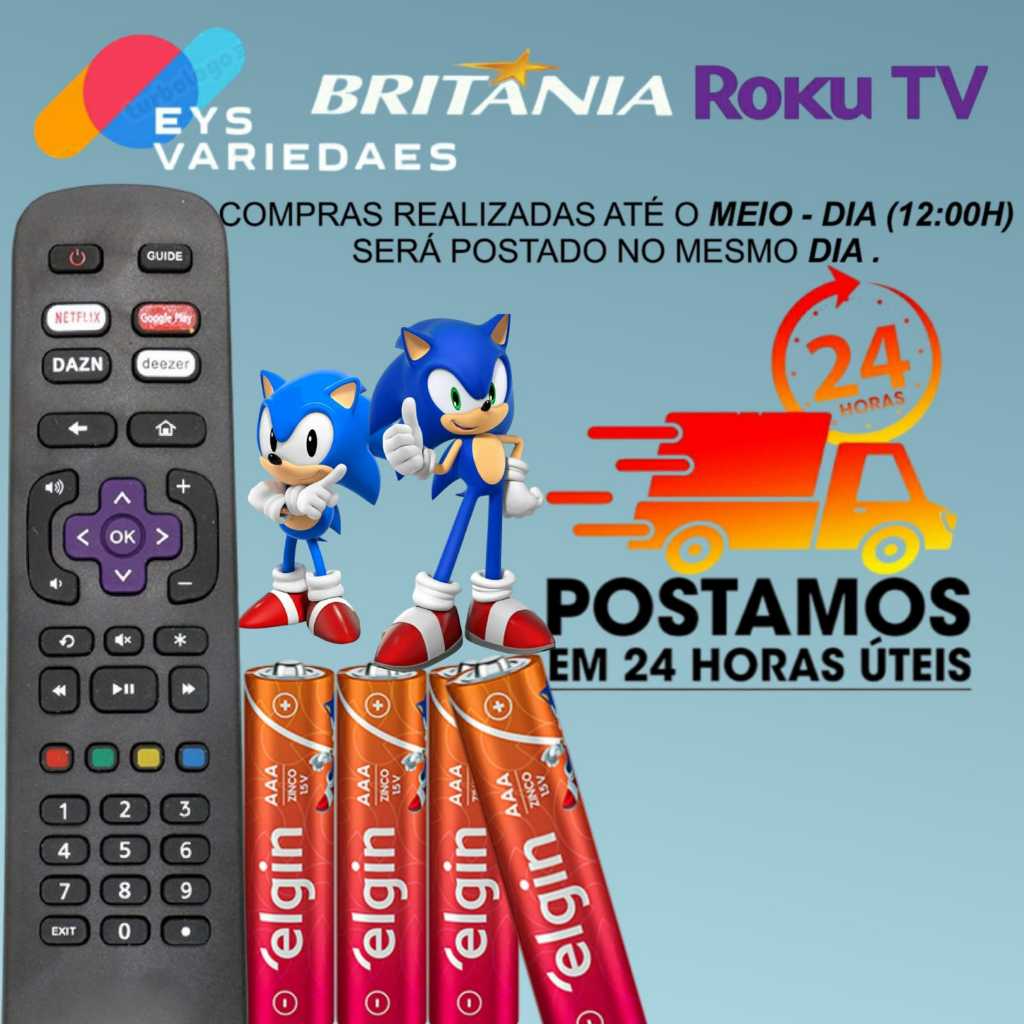 Britania Controle Remoto Tv Britania Smart Sistema Roku Tv