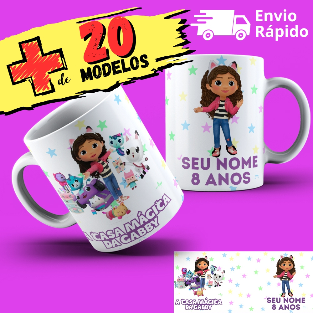 Caneca Personalizada A casa Mágica da Gabby Personalizada com nome (Opcional) em Oferta na Shopee