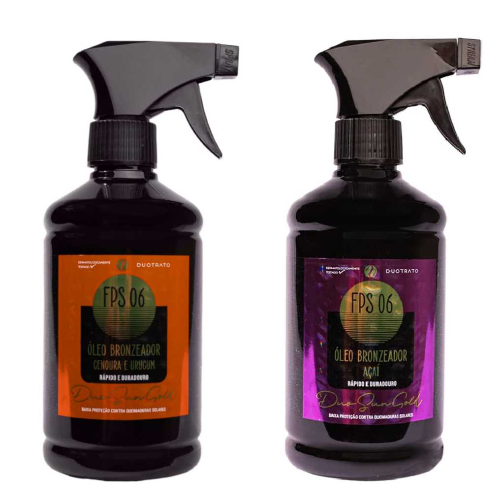 02 Óleo Bronzeador FPS6 Açai Cenoura e Urucum  Duotrato 500ml em Oferta na Shopee