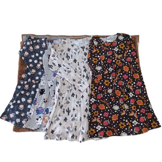 VESTIDO MANGA LONGA ALAKAZOO DIVERSAS ESTAMPAS TAMANHOS 10 12 E 14