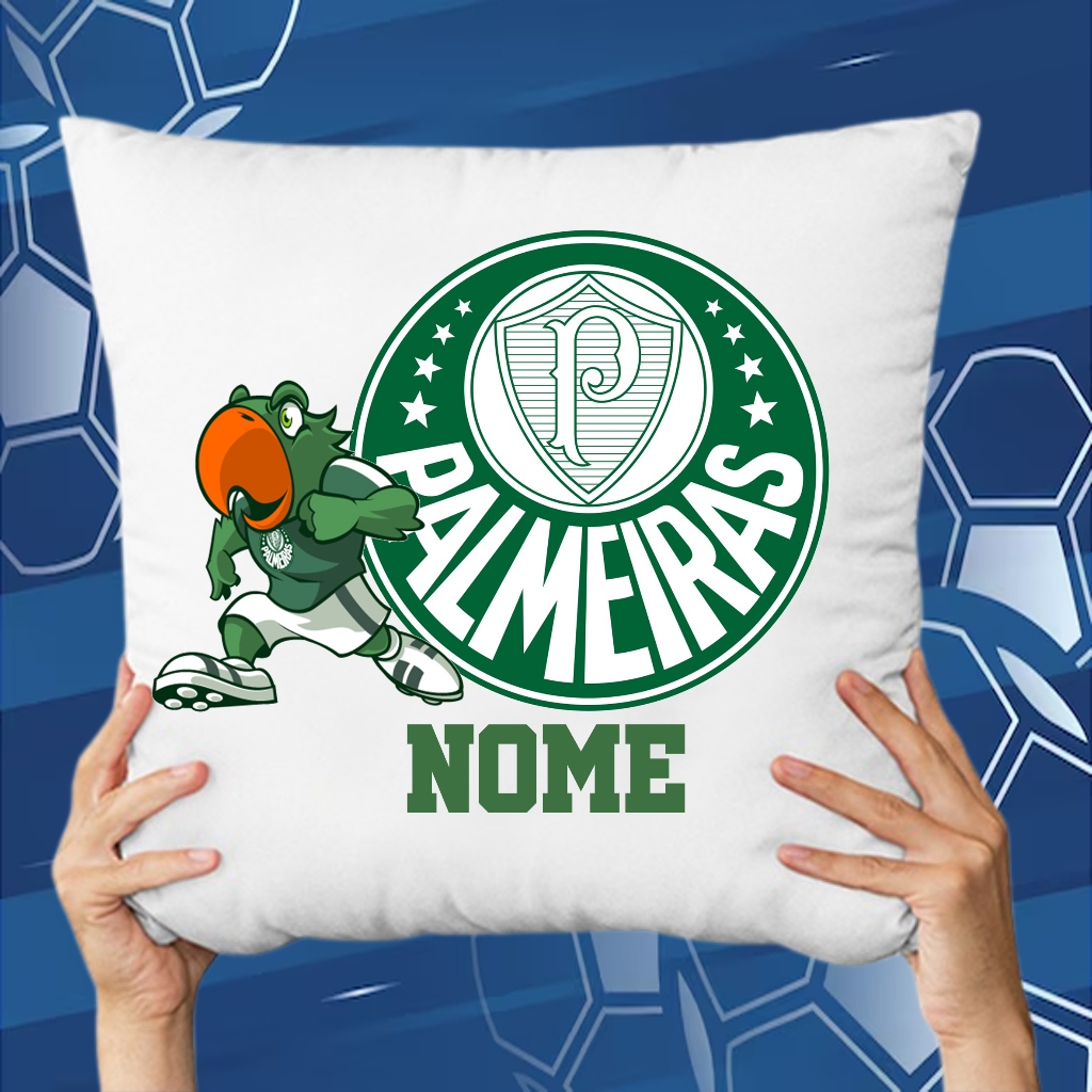 Almofada Palmeiras Personalizada Com Nome Enchimento em Micro Fibra 100% Siliconada - Antialérgica (Bem Fofinha) em Oferta na Shopee