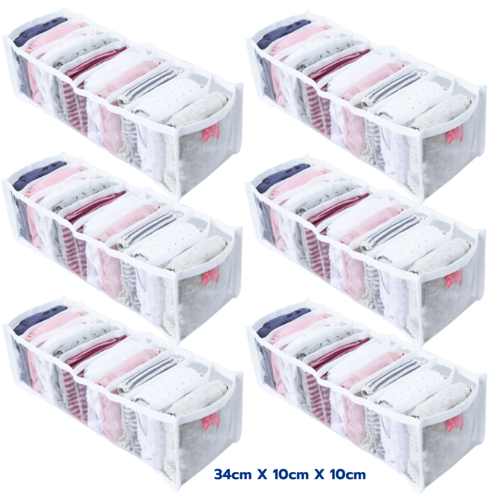 Kit 6 Organizador P de Gaveta Cômoda Guarda-Roupas para Roupa Intima Cuecas Meias Calcinha e Body Rn em Oferta na Shopee