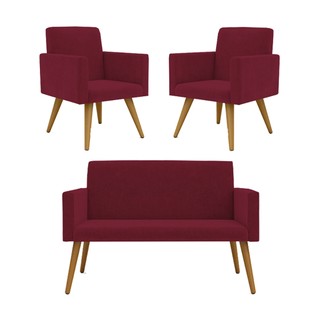 Kit Namoradeira + 02 Poltronas Decorativas Nina Promoção em Oferta na Shopee