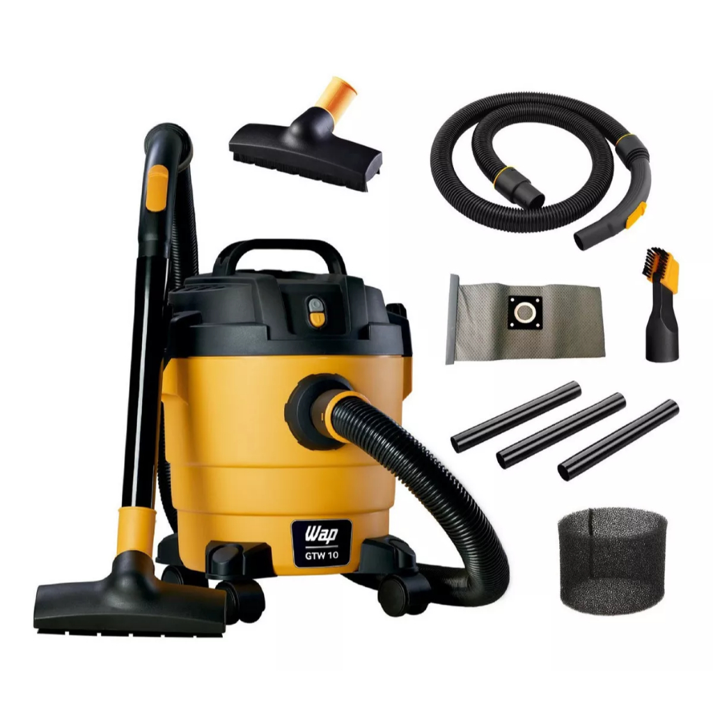 Aspirador De Pó E Água Wap Gtw 10 Compacto 1400w 10 Litros Amarelo/preto 127v