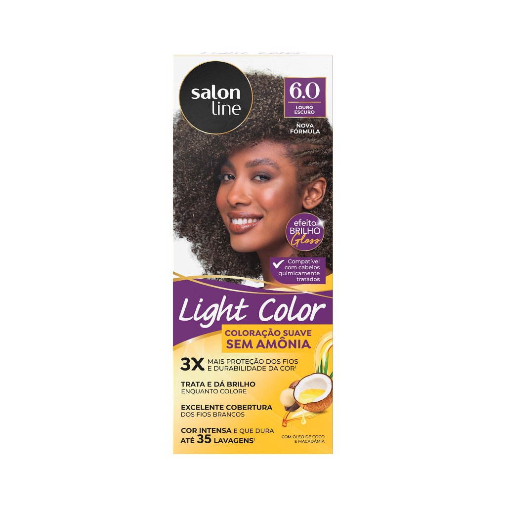 Coloração suave Light Color 6.0 Louro Escuro Salon Line - Beauty