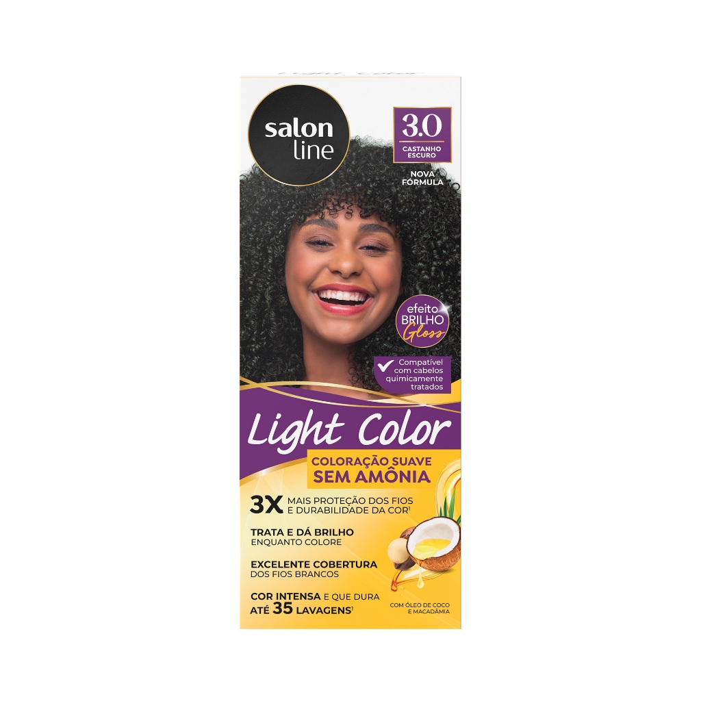 Coloração suave Light Color 3.0 Castanho Escuro Salon Line em Oferta na Shopee