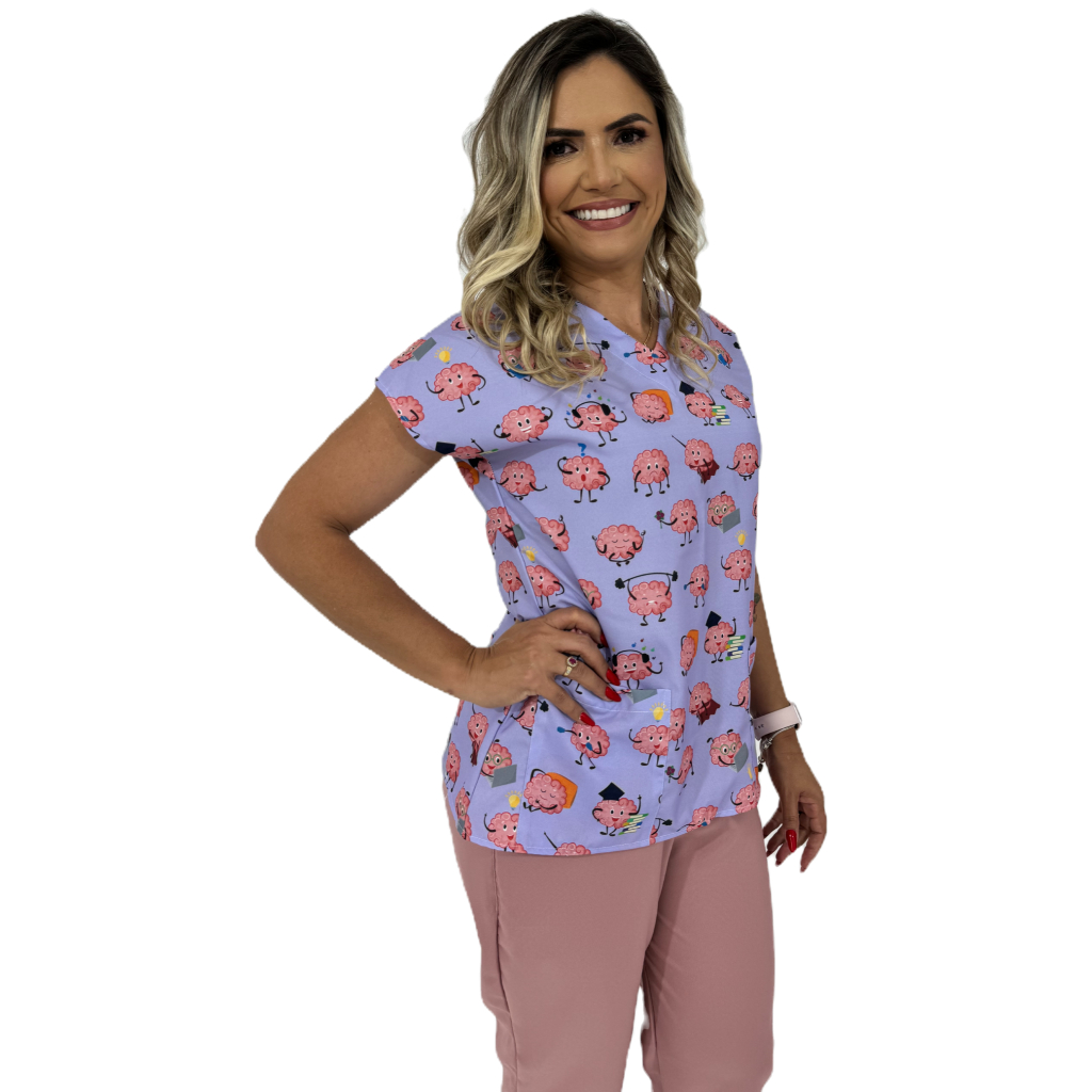 Conjunto estampado psicologia autismo psicopedagoga TEA Scrub Pijama Cirurgico em Oferta na Shopee