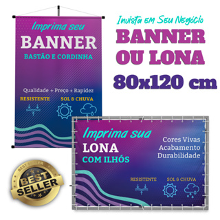 Banner 80 x 120 cm Banner Personalizado, Letreiro, Banner com Foto, Loja e Evento - ENVIE SUA ARTE em Oferta na Shopee