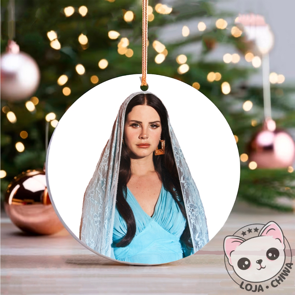 Enfeite de Natal Lana del Rey Tropico Merry Christmas Ornamento Festas em Madeira