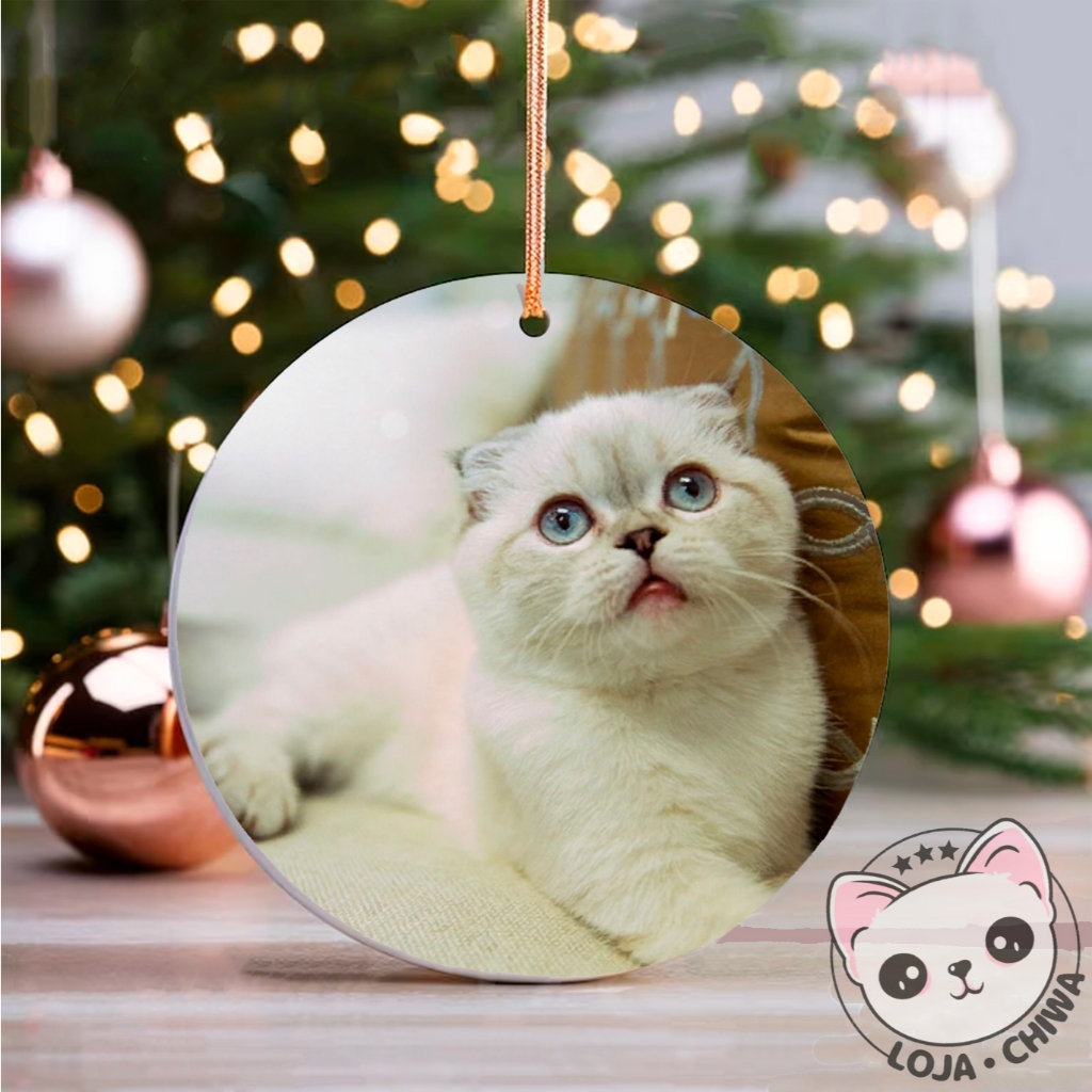 Enfeite de Natal Gatinho Taylor Swift Olivia Meredith Benjamin  Merry Christmas Ornamento Festas em Madeira