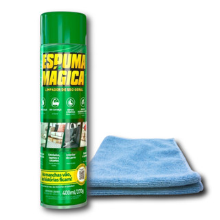 Espuma Mágica Aerosol 400ml Limpador uso Geral Limpeza a Seco Com Pano
