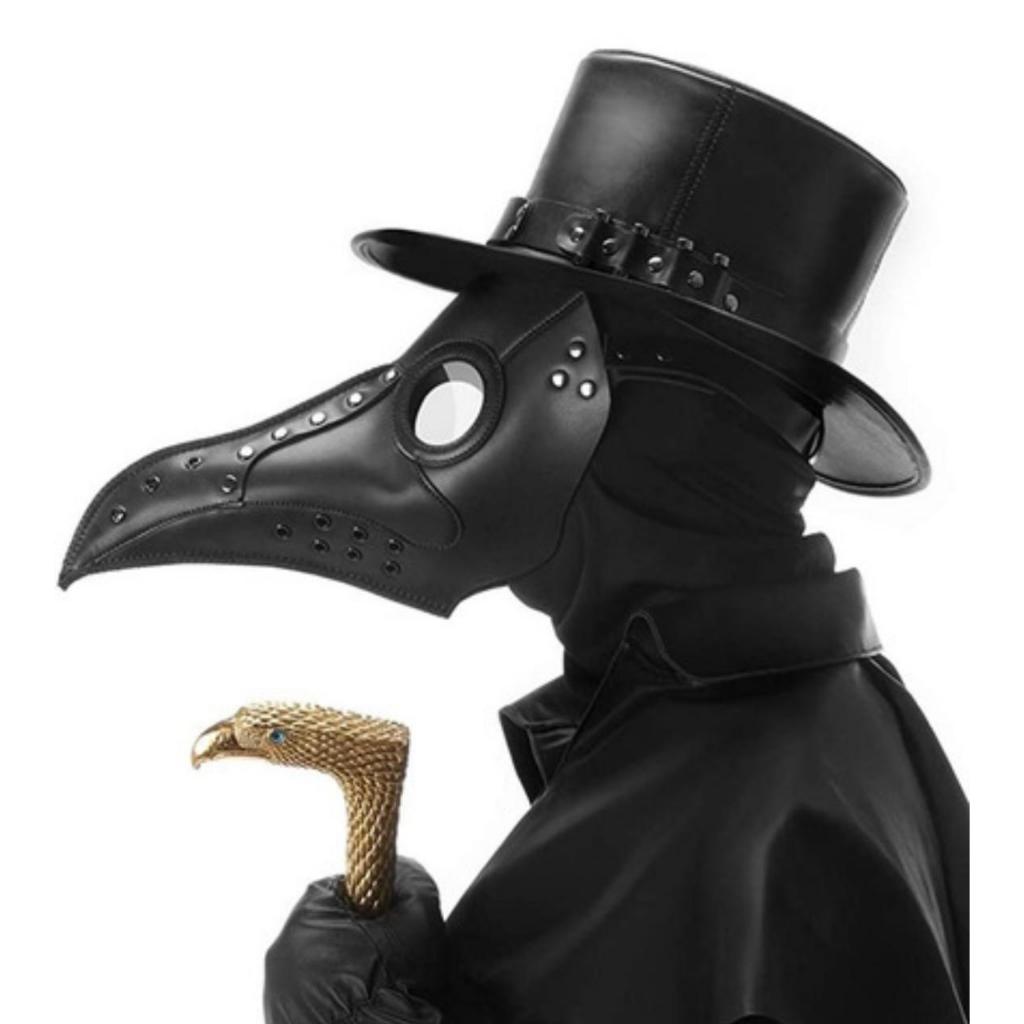 Máscara Médico Peste Negra Bico de Corvo Halloween Preta para Fantasias em Oferta na Shopee
