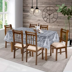 Toalha De Mesa Renda 6 Lugares Branca Coqueiro 1,60x2,00cm Retangular