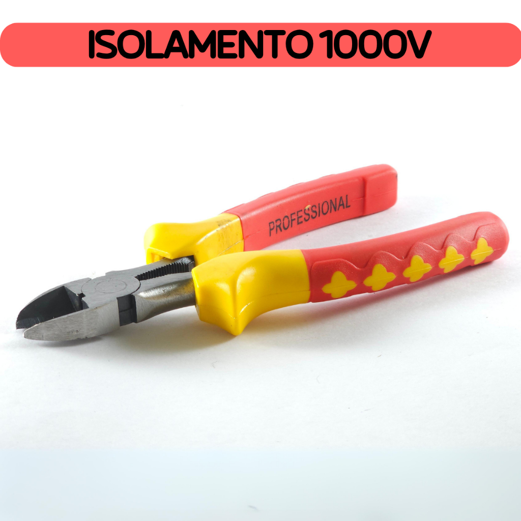 Kit Alicate Corte Diagonal Emborrachado Profissional 6 Polegadas Com Isolamento 1000V Profield