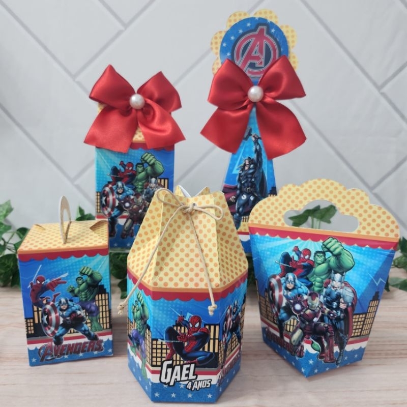 Os Vingadores Kit Personalizado l Kit Festa l Lembrancinha l Aniversario l Caixinhas Personalizadas l Festa Infantil