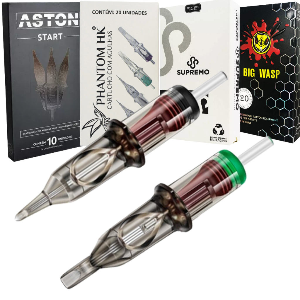 Agulhas Cartucho Para Tatuagem Supremo Phantom Aston Big Wasp De Tattoo Traço/pintura RL /MG/ RM/ RS