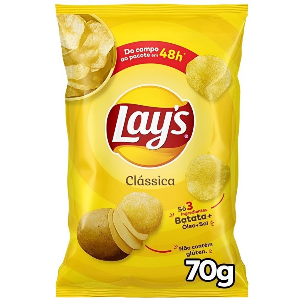 Batata Lisa Frita Lay's Clássica 70g Elma Chips em Oferta na Shopee
