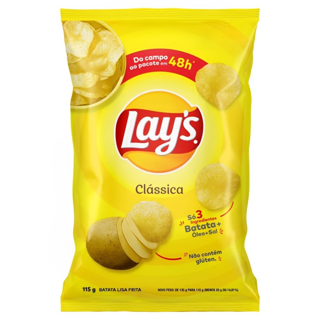 Batata Frita Lisa Clássica Lays 115g Elma Chips em Oferta na Shopee