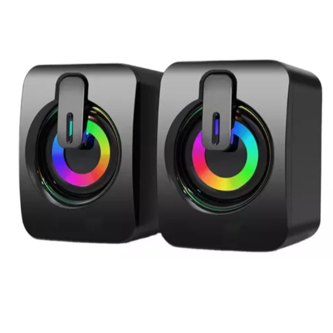 Caixa Caixinha De Som Pc Notebook Gamer Usb Led Rgb Potente