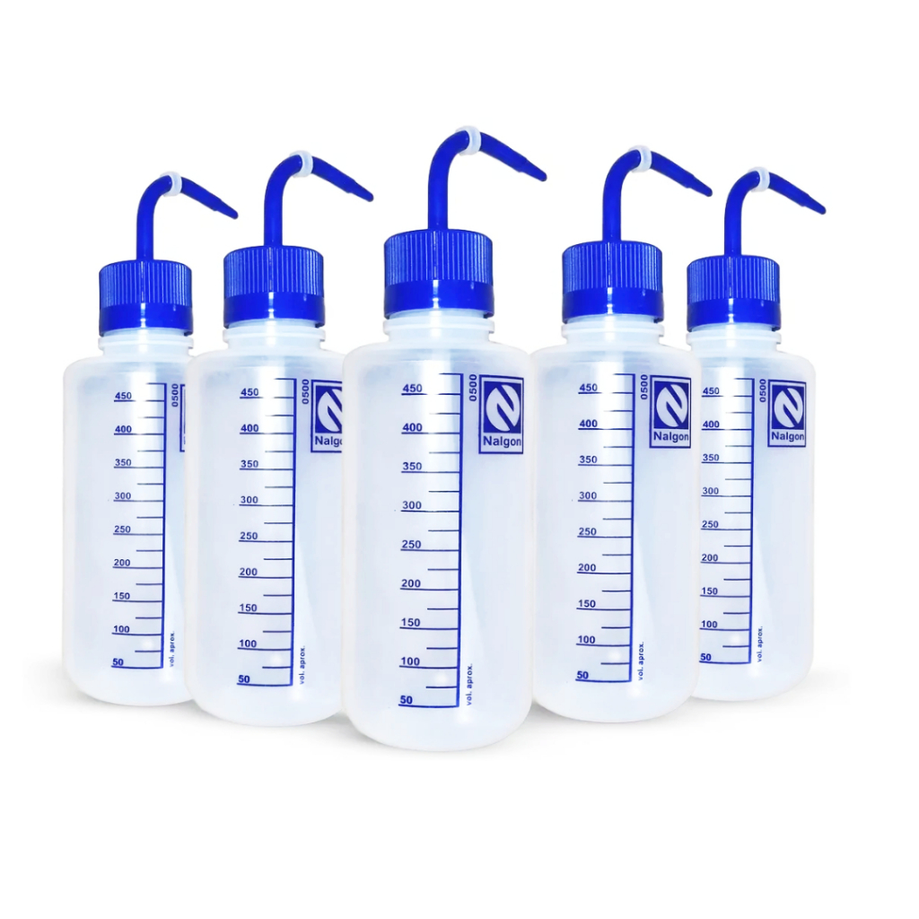 Pisseta Almotolia Plástica Graduada com Bico Curvo para Laboratório – Capacidade 500ml, 250ml, 100ml em Oferta na Shopee