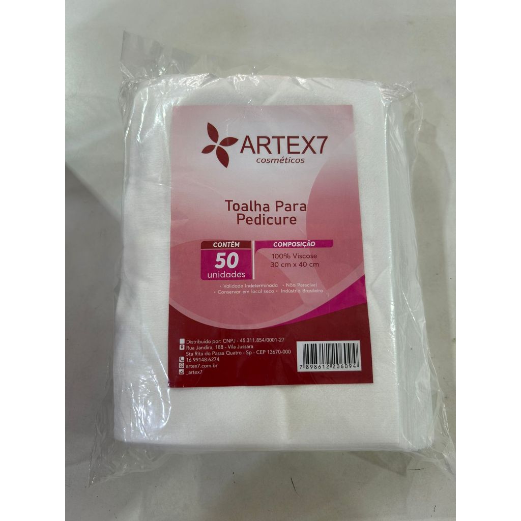 Toalha Descartável P/ Pedicure Viscose 30 X 40 C/50 Unidades
