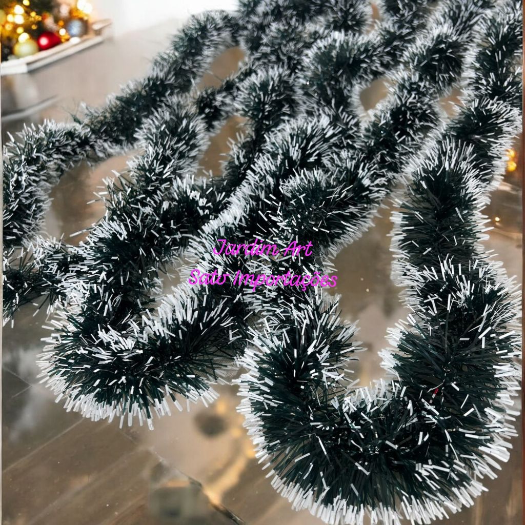 kit de 20 metros de Pluma de Natal Luxo Grosso festão natalino Nevado
