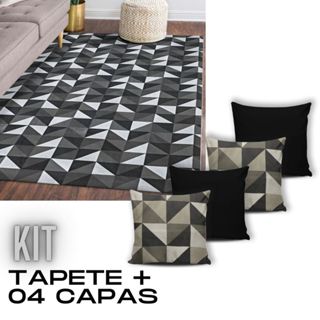 Kit Tapete 2m X 1,40m + 04 Capas Para Almofada Casa Decorada